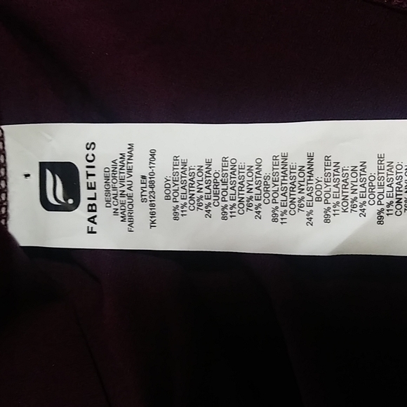 Fabletics Mia Spotify Purple Ruched Zip Front Athletic Tank Top sz M - Picture 5 of 14